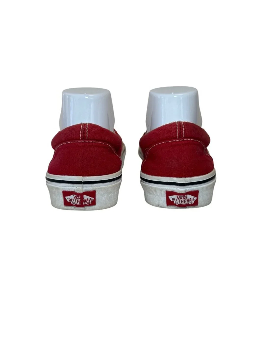 Vans Slip On Red Black White Checkerboard Flame Skate Shoes Men's Size 7